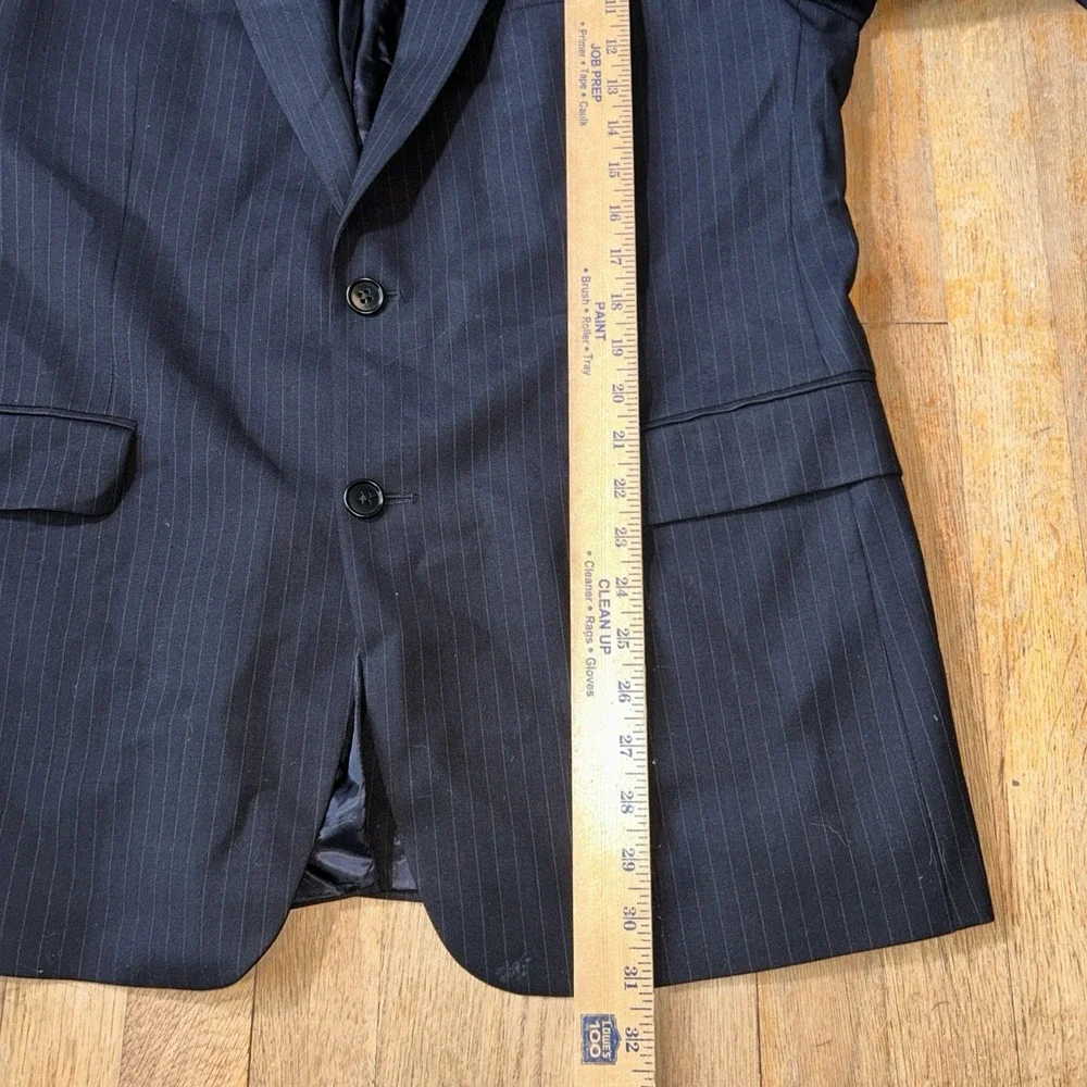 Brooks Brothers 346 Mens 42R Navy Blue Pinstripe Wool Stretch Blazer Sport Coat